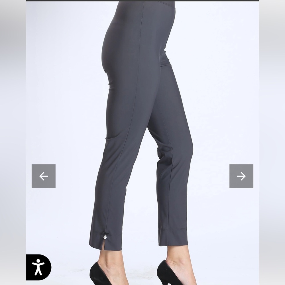 IC by Connie K Gray Pearl Detail Ankle Leggings Pants Small